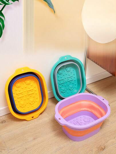 New Folding Foot Bath Tub, Portable Foot Bath Tub, Space Saving Household Massage Style Plastic Foot Bath Tub