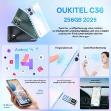 OUKITEL OUKITEL C36 Smartphone Without Contract 24GB+256GB/1TB,Android 14 4G Mobile Phone Cheap Octa Core,6.56 Inch 90Hz Display,5150mAh Battery,13MP Panorama Camera,Dual SIM Simlockfree Mobile Phones,Fingerprint