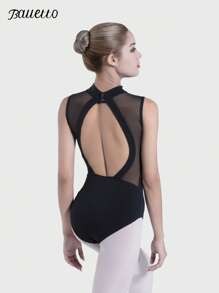 balletto Body da ballo senza maniche per adulti, body da ballo a taglio alto, body da ginnastica e fitness per performance