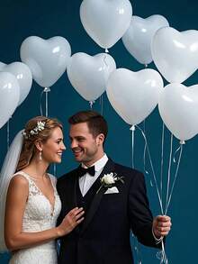 10/30/50 个 10 英寸白色心形乳胶气球，适用于生日派对、情人节、求婚、订婚、婚礼装饰、房间装饰、户外摄影道具