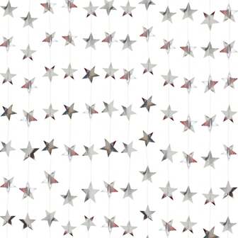 36pcs Mirrored Star Confetti, Shiny Silver Star Garland Backdrop Decoration, Suitable For Home Decor, Room Scenes, Party Gatherings, Wedding Venue, Family Events, Graduation Ceremony (36pcs-4m)