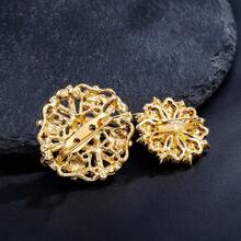 36pcs Metal Embedded Crystal Rhinestone Gold/Silver Delicate Small Pins, Women Clothing Invisible Brooch, Suitable For DIY Wedding Bouquet, Christmas Gift - Small Brooch - View 10