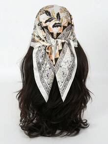 1 件 Bandana 风格佩斯利印花围巾，男士仿丝方形头巾，时尚围巾，适合日常使用，男士配饰，男士围巾 - 彩色 - 查看 22