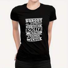 S Nobody's Perfect Name Shirts Ladies   Seseable 1028220g Model Stretch Cotton T-Shirt, Touch As Ft As A Cloud, Slightly Slim Version Elegantly Fit The Body. Designed To Honor Mothers Or Female Elders, As A Heart-Filled Gift. The Design Is A"Big Bear" And"Little Bear" Star Map Outlined By Exquisite Hot Sier Lines, Symbolizing The Eternal Guardianship And Guidance Of Mothers To Their . It's A Subtle, Loving Gift From A Child Or Family To G On Mother's Day, A Birthday, Or Any Other Day When You Want To Show Your Appreciation And Let Your Mom Know That In The Hearts Of Your Family, She Is The Brightest Star. - 黑色 - 查看 1