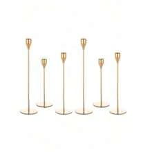 European-Style Electroplated Metal Candle Holder Set (3/6-Piece Combo) - Christmas Romantic Table Centerpiece For Candlelight Dinners, Wedding Decor & Elegant Home Ornament