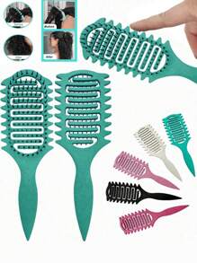 1 Nuevo Cepillo Rizador Mejorado, Un Cepillo Rizador Diseñado Especialmente, Especialmente Adecuado Para el Uso en Cabello Rizado, Ayuda a Dar Forma y Fijar los Rizos, Ya Sea Para Mujeres o Hombres, Puede Reducir los Problemas de Tirones y Separación de los Rizos. Cepillo de Pelo, Peine, Herramientas de Cuidado del Cabello, Productos de Cuidado del Cabello y Accesorios, Adecuados Para Salones de Belleza, Artículos Esenciales de Viaje de Belleza.