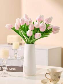 10 件逼真的人造郁金香花，家居装饰，婚礼装饰，母亲节礼物