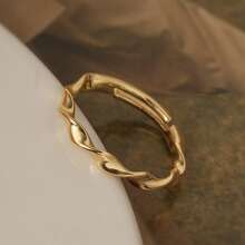 1 件极简主义 INS 波浪设计时尚戒指，日常佩戴