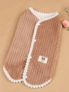 Ropa linda de poliéster para gatos y perros, suéter para mascotas, chaleco, adecuado para que gatos y perros pequeños lo usen en casa (no adecuado para gatos y perros grandes). - Marrón - Ver 2