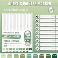 Languo Ensemble de 9 couleurs de stylos marqueurs acryliques liquides directs, têtes souples à grande capacité, simples, de couleurs macaron, gris, marron, colorés, noirs, pour remplir les livres de coloriage, peinture étudiante, personnages de bandes dessinées, couleurs imperméables pour papier, art DIY, graffitis, peinture sur pierres, verre, céramique, métal, disponible en 126 couleurs