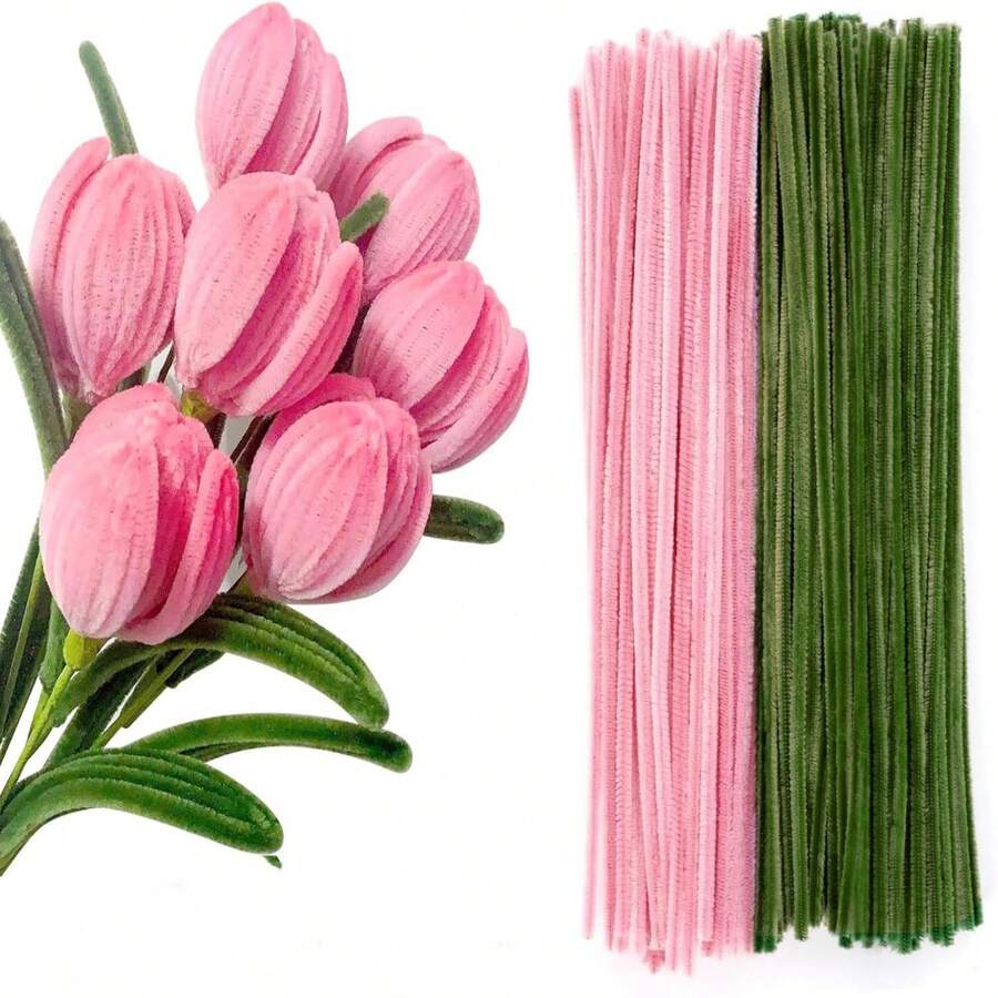 100/200pcs Soft Colored Fluff Sticks, 2 Different Colors, Suitable For Arts And Crafts, Creative DIY Decorations, Great For Making Animal, Flower And Holiday Decorations