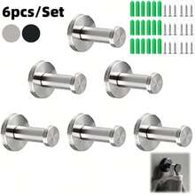 6pcs/1pc Round Cloth Hooks, Sturdy Wall Mounted Bathroom/Robe Hooks, Suitable For Bathroom/Office/Kitchen/Bedroom - Multicolor - View 7