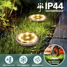 16 Pieces Mini Solar Outdoor In-Ground Lights, ,400mah,White/Warm Light Outdoor Stainless Steel In-Ground Solar Lights, Outdoor Solar Street Lights, Decorating Courtyards, Gardens, Roads, Sidewalks, Driveways - Warm Light - 查看 9