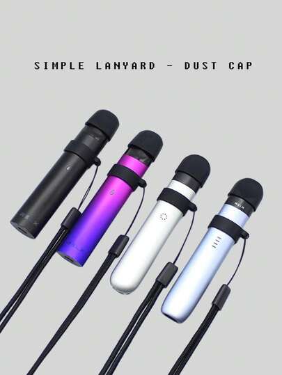 1个黑色防尘帽和简约挂绳，适用于电子烟，可充电硅胶防尘帽，带挂绳孔，适用于YOOZ电子烟吸嘴，极简设计，防尘，可用于电子烟、香烟收纳、Iluma烟盒、IQOS烟盒、IQOS烟盒、电子烟、香烟盖、电子烟挂件、礼品