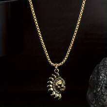 2 Stücke Halskette Set mit Sonne und Mond Design, modischer Freunde/Paar Punk Straßen-Stil