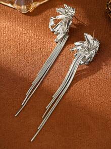 1 对女士奢华时尚金流苏耳环，18k 镀金铜材质，优雅且适合穿着、度假、约会等。 - 金色 - 查看 11