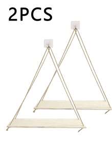 SHEIN X Milania 1/2/3pcs Minimalist Weaving Wall Hanging, Plant Hanger Indoor Hanging Plante,Hanging Shelves For Wall, Rustic Wood Farmhouse Rope Shelf,Boho Fabric Woven Storage Board Tapestry Hanging Shelf Design Hanging Decoration For Home Decoration For Bathroom, Office, Veranda, Bedroom, Living Room And More