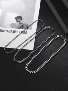 1 Piece Of 5mm/8mm/10mm Long 50cm Stainless Steel Minimalist Style NK Chain Men's Necklace Suitable For Daily Father's Day Beach Accessories Gifts