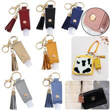 30ml 可悬挂分配器瓶钥匙扣 PU 皮套防漏设计 - 露营洗漱用品储存沐浴露洗发水便携式（多色可选）