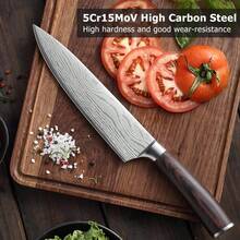 Cutting Knife, 8 Inch Chef Knife And Sharpener High Carbon Stainless Steel Kitchen Matching Knives Sharp Cooking, Solid Wood Handle, Japanese Chef Knife Kitchen Knives - Dao đầu bếp 8 inch - Xem 7