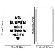 4 pegatinas de etiquetas para botellas de vino con diseño humorístico en alemán "Porque las flores no se emborrachan", un regalo perfecto para amigos, novias, colegas, jubilación y decoraciones de fiesta - Multicolor - Ver 2