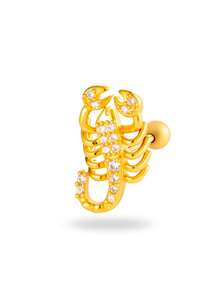 Toppiercing 1pc Fashion Stainless Steel Cubic Zirconia Decor Scorpion Design Heart Stud Earring For Women For Daily Life - Silver - View 3