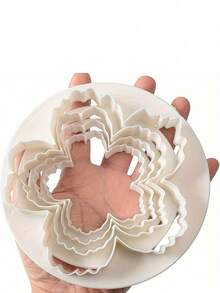 4pcs Peony Cutting Mold Simulation Baking Equipment Creative Plastic Biscuit Mold Material - White - View 3