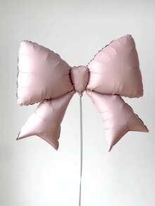 2pcs Pink Bow Shape Balloons, Matte Light Pink Bow Foil Balloons For Bow Decor, Birthday, Valentine's Day, Family Birthday Party, Wedding, Photo Shoot Decor, Princess Birthday Party Decoration, Bridal Shower, Bachelorette Party Decor, Outdoor Photoshoot Decor, Anniversary, Mother's Day, Tea Party, Pink & Black Mouse Theme Party