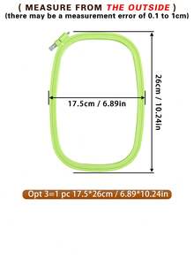 1 件矩形多色 DIY 刺绣箍，采用优质 ABS 材料制成，带有凹槽设计，可牢固固定刺绣面料，适用于万圣节、圣诞节装饰、书桌、床头、手机钥匙扣、包包挂件、汽车吊坠，适合儿童和成人刺绣工艺品