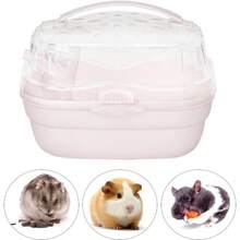 Jaula portátil de CZHamster, caja de transporte para hámsteres, caja de transporte para animales pequeños para viajes al aire libre, color cereza claro 3769 - Rosa cereza claro - Ver 2