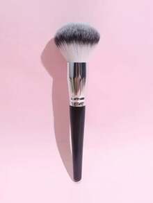 1/2 piezas Cepillo de polvo de cabello negro plateado portátil grande + Cepillo de rubor en forma de lengua, juego de 2 paquetes, regalos, brochas de maquillaje profesionales, set de maquillaje completo - Negro - Ver 10