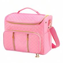 1 Stück einfarbiger gestrickter Aufbewahrungsbeutel, moderner Polyester Haushaltsorganizer Beutel mit großer Kapazität, tragbare Outdoor Reise Handtasche, Aufbewahrung für Nähzubehör, geeignet für Näh- und Strick Hobbys und Anfänger