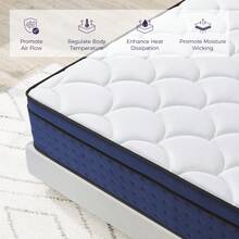 Resspry Mattress, 12Inch Hybrid Mattress For Pressure Relief, Breathable Foam With Individually Pocket Spring, Navyx Collection - Navy Blue - View 5