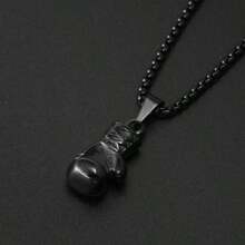 1 pieza de collar con colgante de guante de boxeo de fitness retro, joyería dominante de moda deportiva punk, adecuado para hombres
