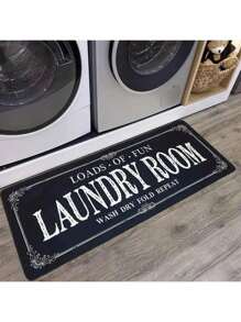 1pc Kitchen Floor Mat Set, Kitchen Rug Letter Pattern Kitchen Decoration, Soft, Absorbent, Non-Slip, Anti-Fouling , Very Suitable For Kitchen, Home Office, Laundry Room, Bathroom - Eternal Decoration, Non-Slip Rubber Backed Floor Mat Gifts Birthday Graduation