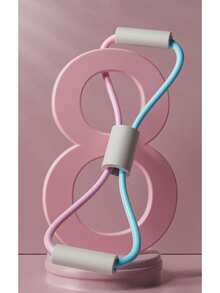 8 字形阻力带，用于背部锻炼、伸展和姿势矫正，瑜伽健身训练带，可增强背部、胸部、臀部和肩部力量 - 彩色 - 查看 3