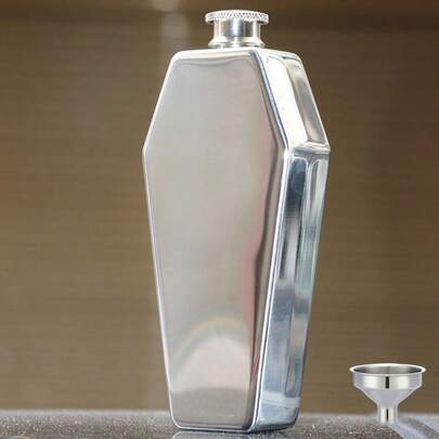 3,5 oz Flachmann 100 ml Edelstahl Wein-, Whisky-, Wodka-Flachmann Sechseckiger Flachmann Geschenk für Männer mit Trichter