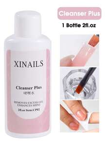 2 液体盎司指甲清洁剂，含速干水性清洁剂，适用于美甲刷、指甲延长胶、指甲油等，可用作脱脂清洁剂和指甲工具清洁剂，半瓶装