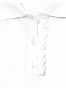 The Children's PLACE Polo de piqué con volantes para uniforme de niñas - Blanco - Ver 3