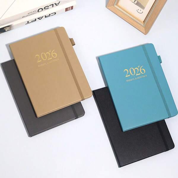 Nouveau modèle 2026, Cahier de haute qualité, fournitures de bureau exclusives pour travailleurs de bureau et étudiants, avec un support intégré pour stylo pour une portabilité facile