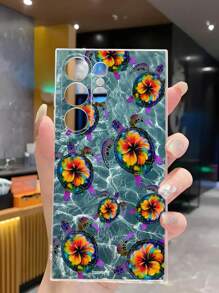 1 pieza Funda de teléfono con diseño de tortuga del océano azul compatible con iPhone, Honor, Redmi, Galaxy A04e/12/A13/A14/A34/A50/A52/A53/A54/S21/S22/S23/S24/S25/S25Ultra, 6A/7A/8A, 12T/13T