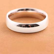 6mm Polished Stainless Steel Band Rings, Simple Plain Ring, Smooth Solid Band, Suitable For Women's Daily Wear, Wedding Gift