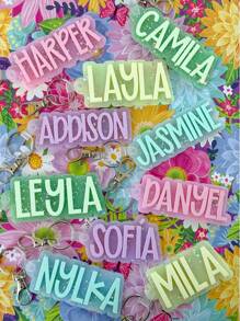 Backpack Keychain Name Tag, Personalized Acrylic Name Tag, Diaper Bag Tag, Lunch Box Tag, Kids Tag, Multi-Functional, Ornamental, Letter, Stylish, Modern, Colorful, Cute, Adorable, Casual, Custom, Personalised, Unique, Customized, Ideal Gifts For Him, Ideal Gifts For Her
