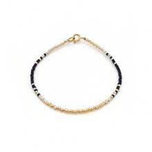 Ins Style European And American Vintage Fashion Blue Purple Beads Woven Handmade Fine String Bracelet For Women/Girls