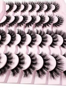 LYBCG Mix 14pairs Cat Eye Lashes 3D Faux Mink Lashes Natural False Eyelashes Reusable Dramatic Volume Lashes Makeup Eyelash Extension - 黑色 - 查看 4