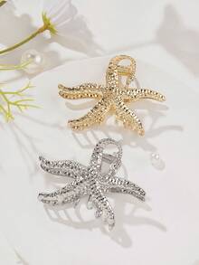 超大金属海星发夹复古海星发夹，高端发夹发饰，海洋风格发夹发夹发夹发夹发夹发夹，学校用品，学院秋冬发夹发饰女士度假装扮 - 彩色 - 查看 10