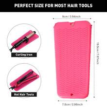 Heat Resistant Mat For Hair Tools, Silicone Heat Mat & Holder For Curling Iron, Professional Portable Travel Flat Iron Mat Pad Pouch Case Cover For Countertop,Gifts For Women,Christmas Gifts,Gift Ideas For Women - Multicolor - View 2