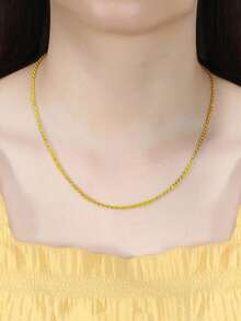 1 件真 925 纯银绳链项链女士男士颈饰，18K 金和 14K 镀金项链链，适用于吊坠，链厚 1.2/1.5/1.7 毫米