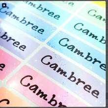 60pcs Customized Waterproof Name Stickers, Student Personalized Name Labels, Suitable For School, Daycare Supplies, Personalized Girls Labels, Rainbow Glitter Stickers, Kindergarten Labels, Size 1.5x4.5cm. As Back To School Student Gift, Can Be Stuck On Various Stationery And School Supplies, Suitable For Boys, Girls, Teenagers And Middle School Students. - Multicolor - View 5