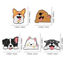可爱的狗狗珐琅徽章 - 混合品种设计（柯基犬、边境牧羊犬、哈士奇、拉布拉多） - 鲜艳的色彩耐用金属 - 男女通用背包配件、宠物主人礼物、生日惊喜、狗狗装饰、快乐表情、彩色徽章、动物珠宝、有趣的配件、坚固的结构、时尚的配件